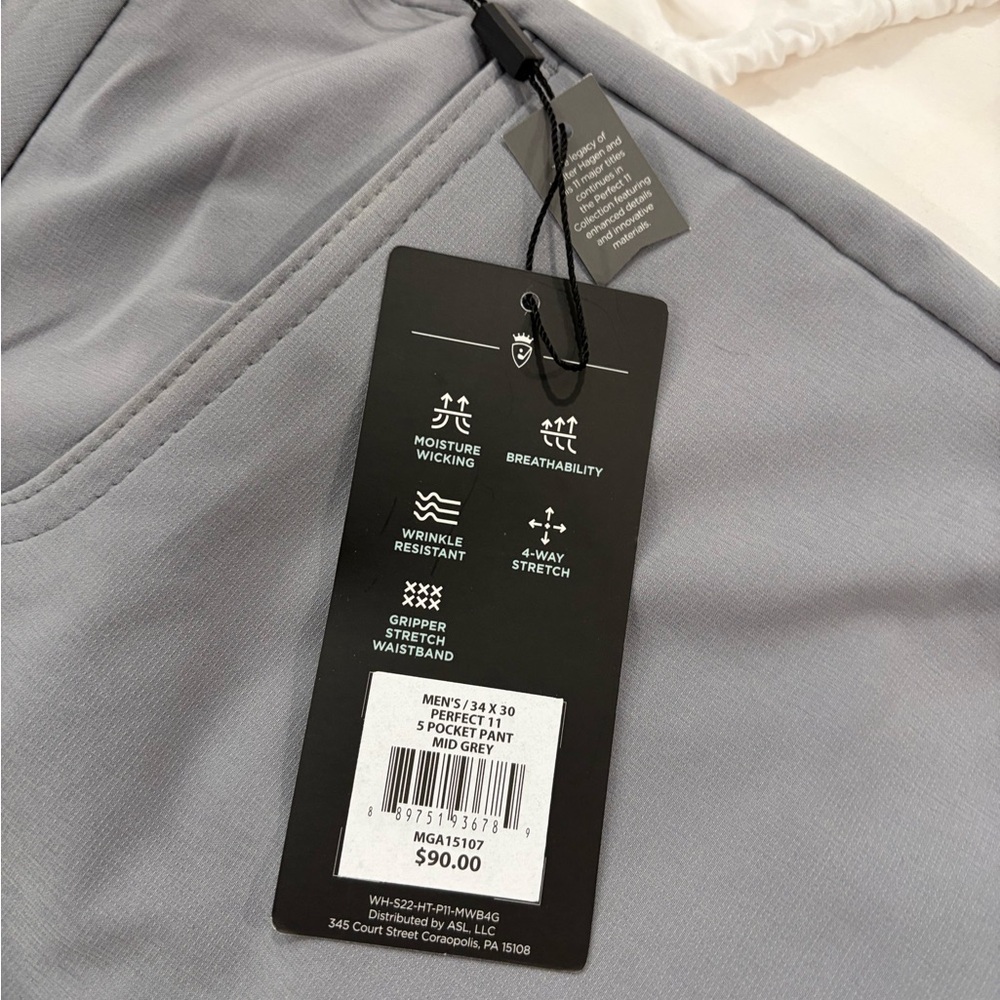 Walter Hagen Men's 5-Pocket Gray Pants